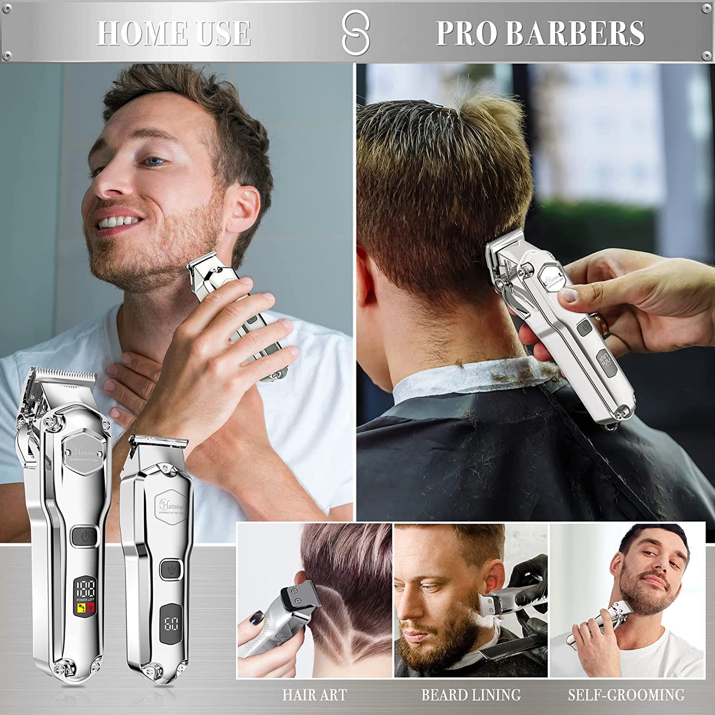 Adjustable hair clipper combo kit hair trimmer