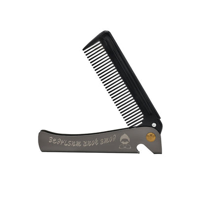 Folding Steel Combs For Men Oil Head Portable Beard