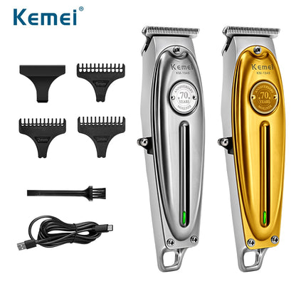 Professional Hair Clipper All Metal Men Electric Cordless Hair Trimmer