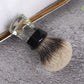 Two Band Badger Hair Clear Handle Beard brush