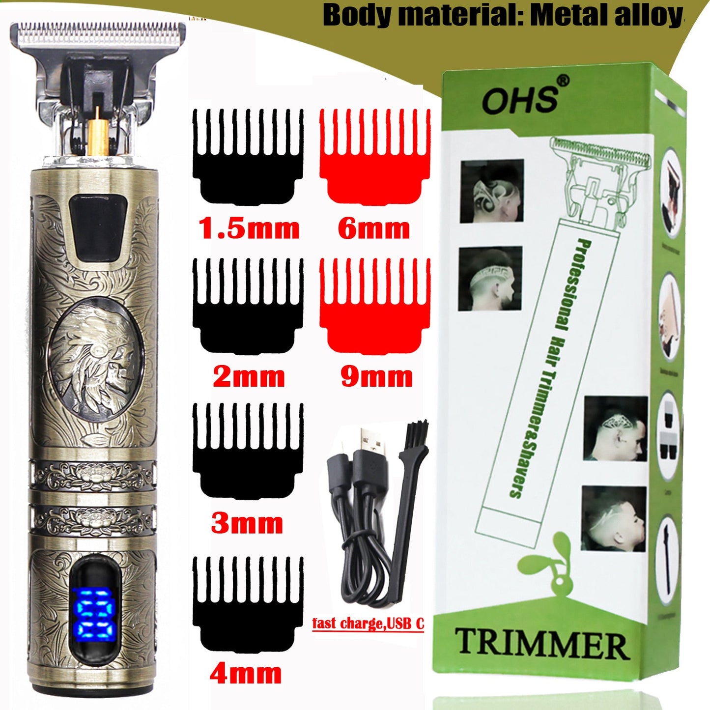 USB Electric Cordless Hair Cutting Machine