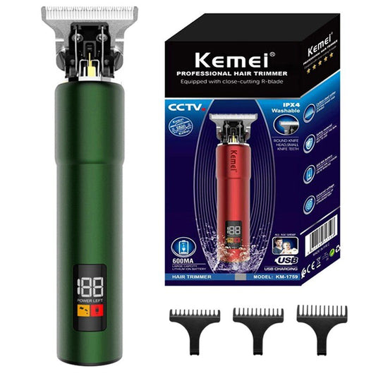 Original Kemei Waterproof Cordless Barber Hair Trimmer