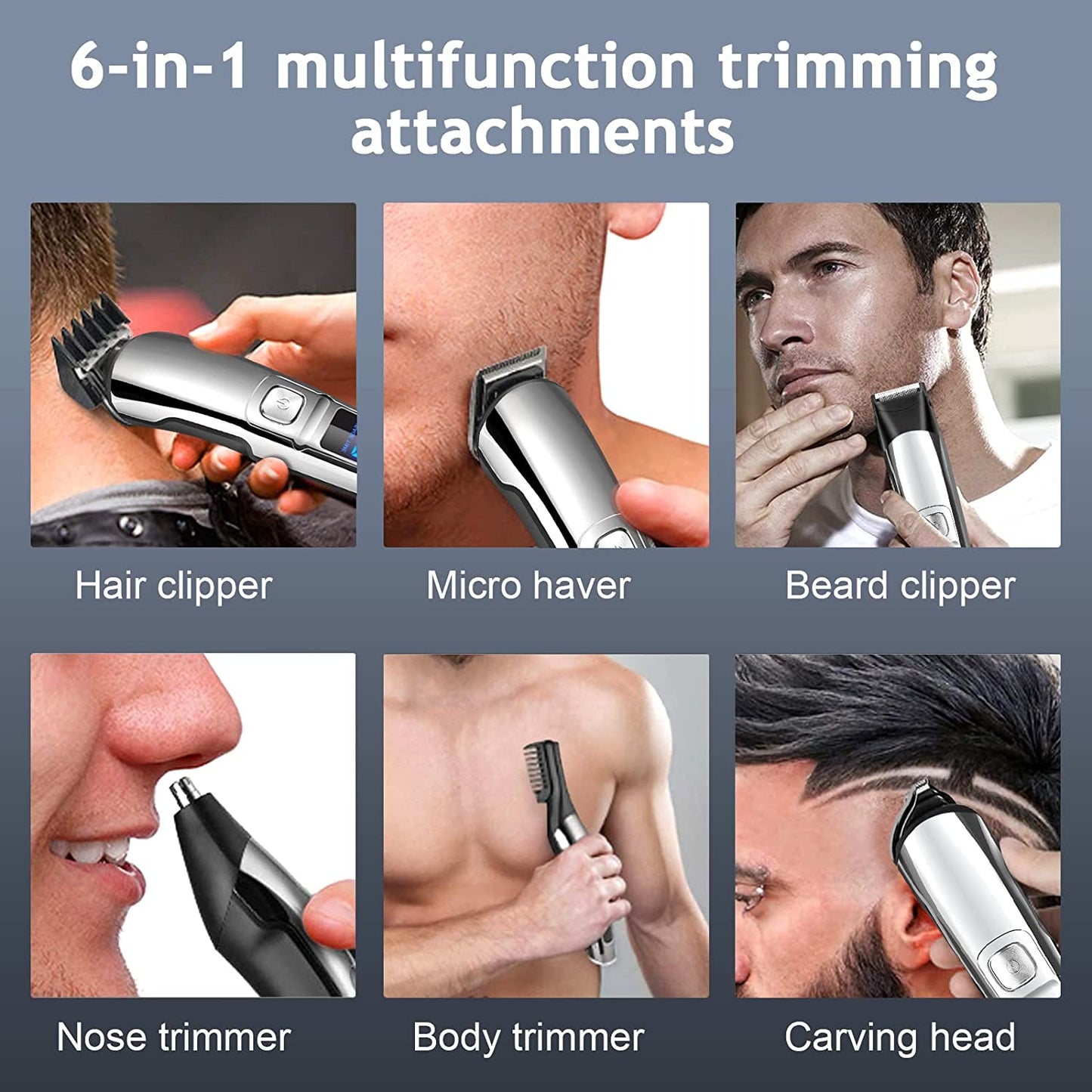 11 in 1 waterproof hair trimmer kit face beard body grooming kit