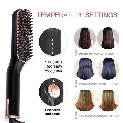 Multifunctional Hair Comb Brush Beard Hair Straightener