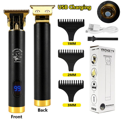 Electric Hair Clipper Man LCD 0mm Shaver Trimmer