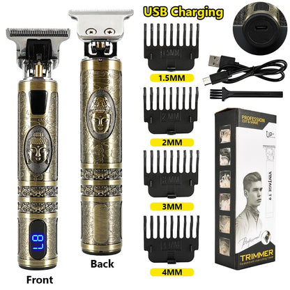 Electric Hair Clipper Man LCD 0mm Shaver Trimmer