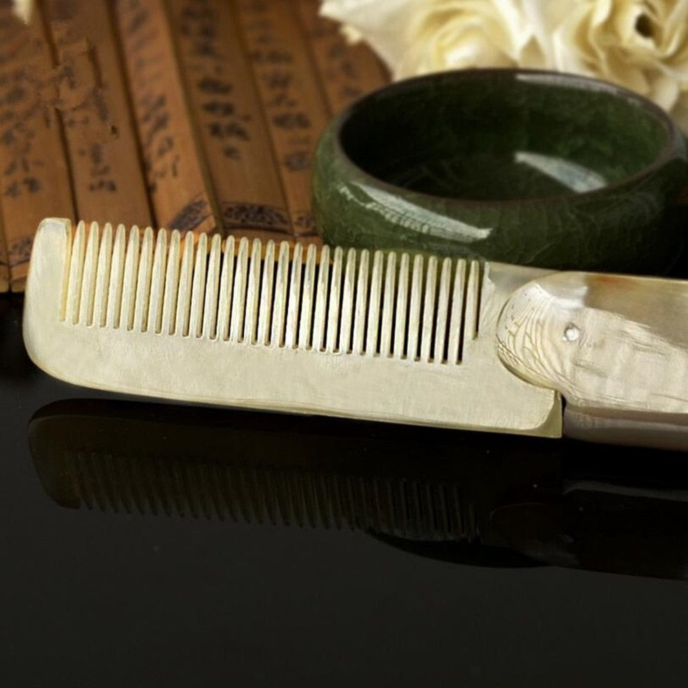Yak Horn Hair Comb Foldable Beard Comb