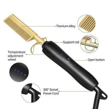 New Copper Comb 2 In 1 Hot Comb Straightener