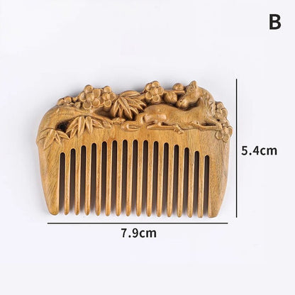 Pocket Comb Natural Peach Wood Small Comb