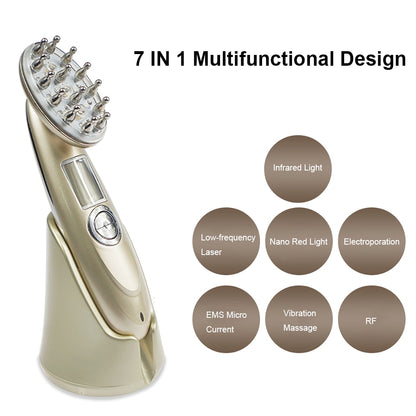 Laser Hair Growth Comb Infrared Comb Red Light Massage Vibration