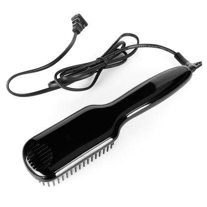 2 in 1 Hair Straightener Brush Heating Beard Clip Comb Styler Electric Ionic Straightening Brush