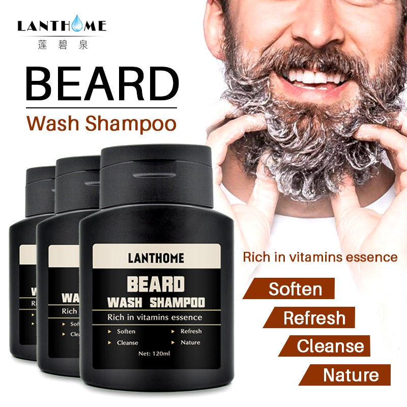 2 pcs Beard Wash Shampoo 120 ml Men's Beard Shampoo Moisturizer