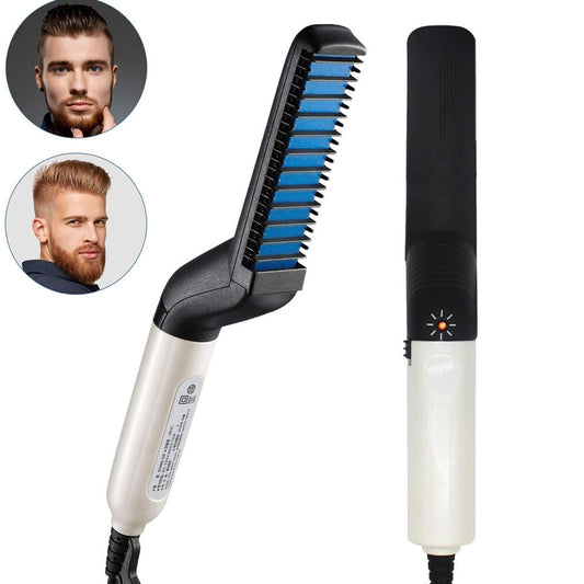Multifunctional Comb Brush Beard Hair Straightener Electric Heat