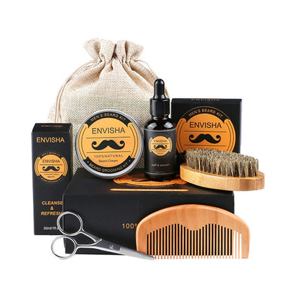 5 Pieces Set Beard Kit Styling Tool Beard Bib Aprons Balm Beard Oil