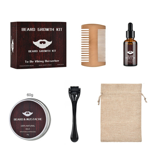 Beard Growth Kit Barber Hair Growth Enhancer Set Beard