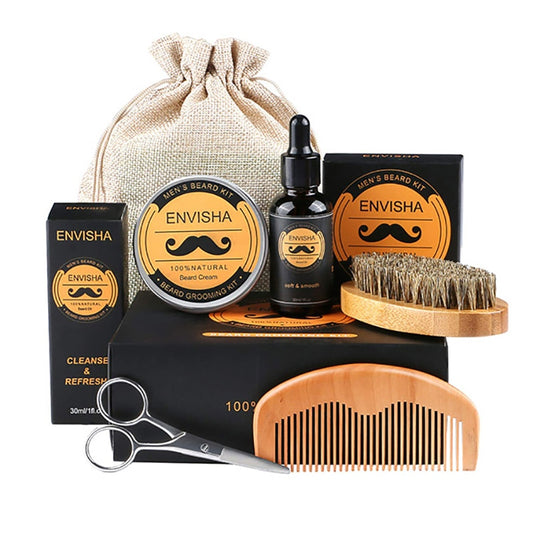 1 Set Men Beard Grooming Kit Mustache Beard Hair Growth Oil Styling Tool