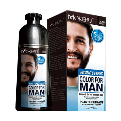 Natural Beard Hair Dying Shampoo Long Lasting Black Beard Dye Shampoo