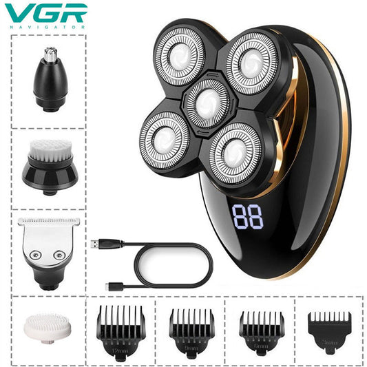 5 in 1 USB Rechargeable Men Washable Five Floating Heads Shavers