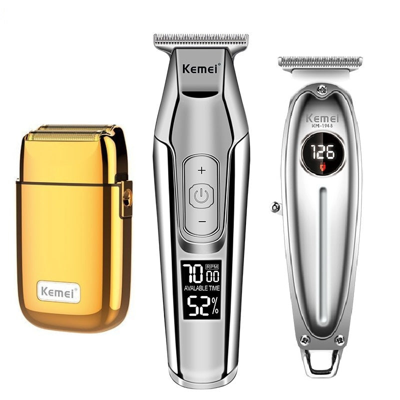 Kemei professional barber clipper hair trimmer electric shaver