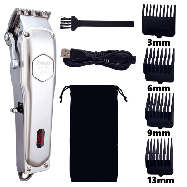 Barber Shop Hair Clipper Professional Rechargeable Hair Trimmer Men Cordless Beard