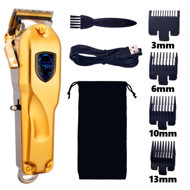 Barber Shop Hair Clipper Professional Rechargeable Hair Trimmer Men Cordless Beard