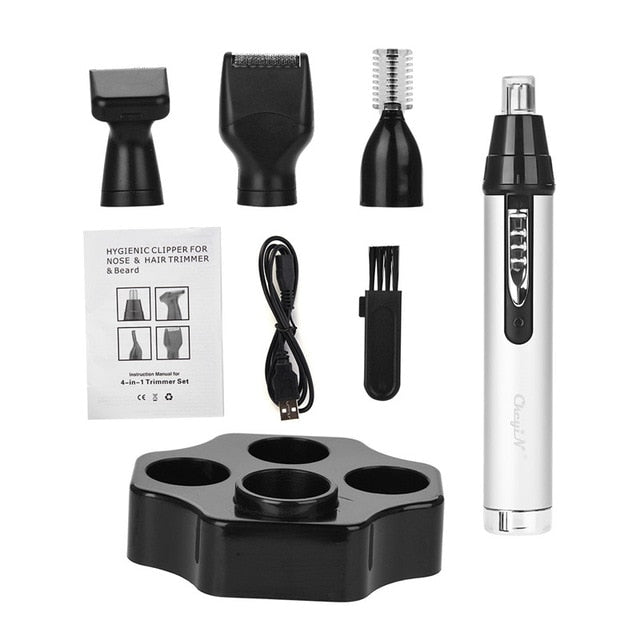 4 in 1 Electric Nose Hair Trimmer Kit Men Beard Shaver Razor