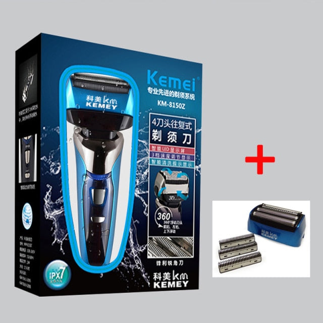 4 Blade Professional Wet & Dry Shaver Rechargeable Electric Shaver Razor