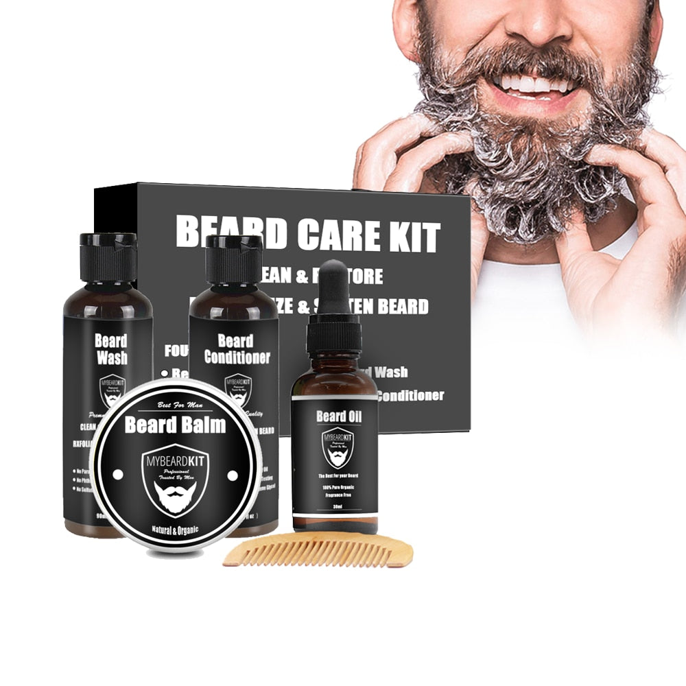 Beard Care Kit For Men Beard Shampoo & Grooming Set
