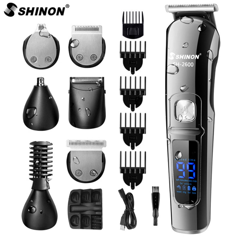 6 in 1 facial grooming set hair trimmer waterproof electric shaver hair clipper