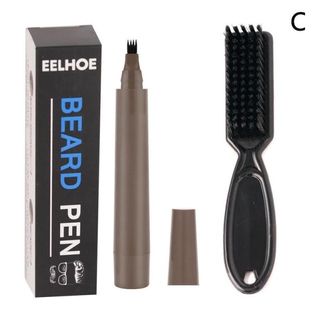 1 Set Beard Filling Pen Kit Barber Pencil With Brush Tool Engraving