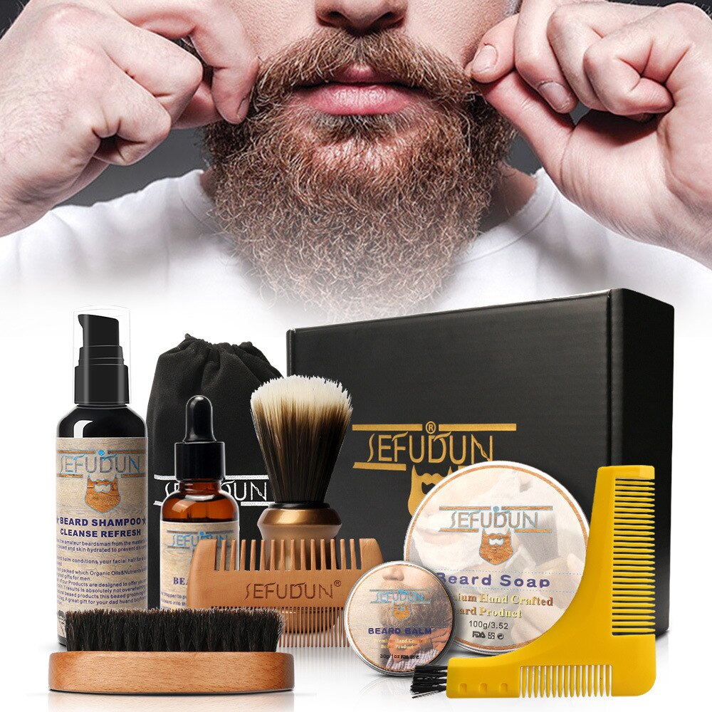Men Barba Beard Kit Beard Care Set Styling Tool Styling Scissors