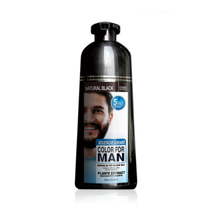200ml Natural Long Lasting Permanent Black Beard Dye Shampoo Hair Dye