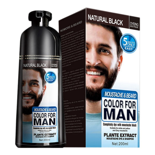 Permanent Beard Dye Shampoo for Men Beard Dying Removal White Grey Beard